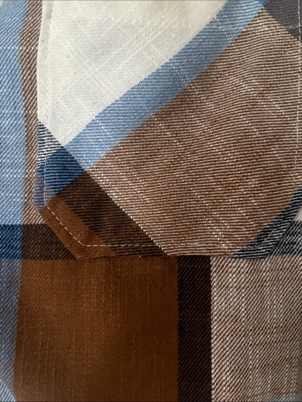 Ashley By 26 International Plaid Shacket in Brown, Cream & Blue Oversize - Picture 3 of 8